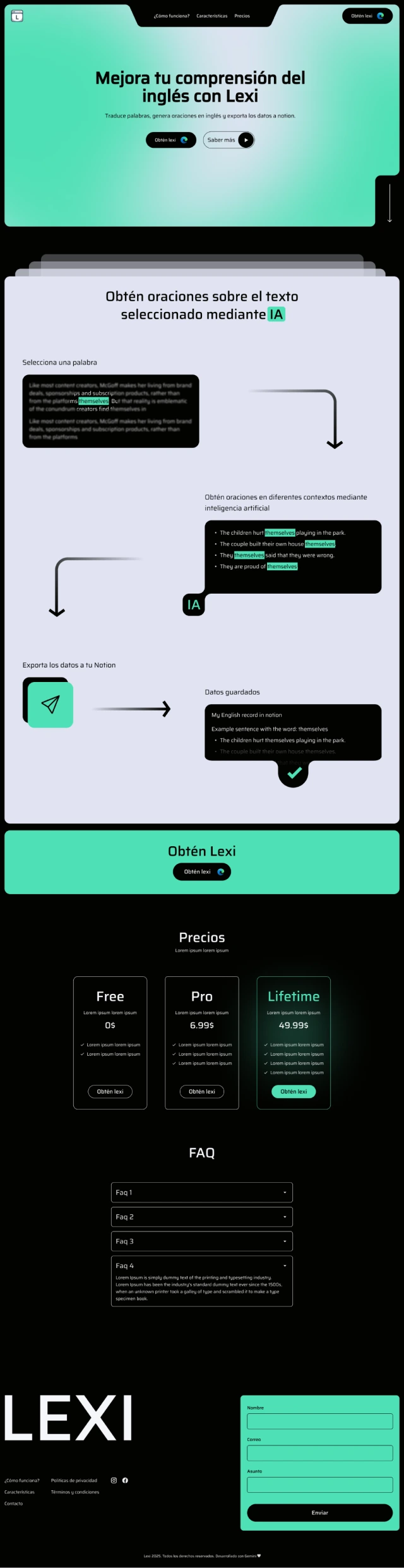 Imagen de una captura de pantalla sobre una web para la promoción de una extensión de navegador