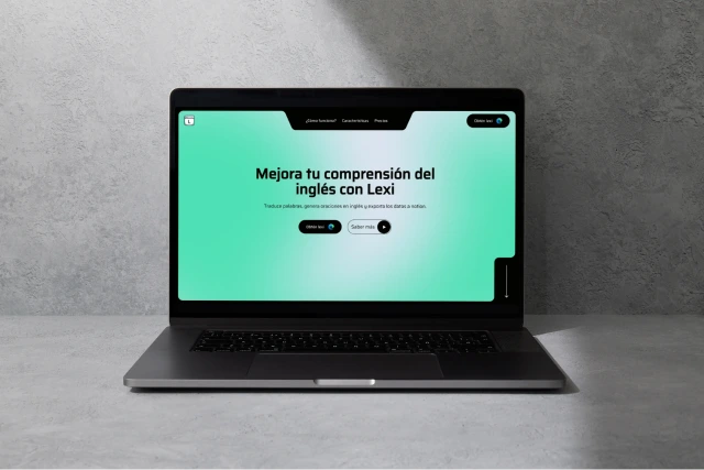 Imagen de una laptop con el fondo de pantalla de una website sobre una web para la promoción de una extensión de navegador.